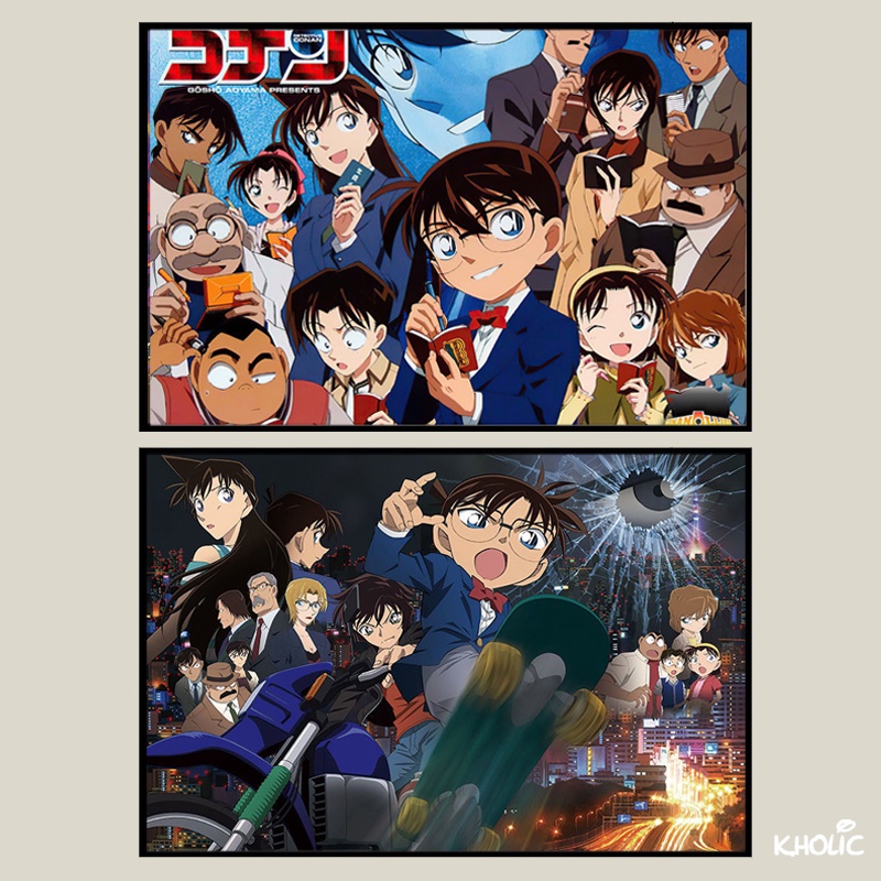Thám tử lừng danh conan xếp hình bằng gỗ, 300/520/1000 miếng xếp hình anime, đồ chơi phát triển