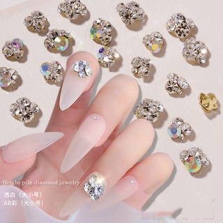 Set 5 viên đá pha lê, đá khối 3D đính móng tay nghệ thuật, phụ kiện nail salon