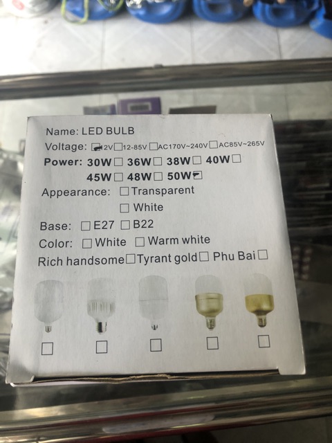 Bóng trụ LED kẹp bình 12V (38W, 50W)- siêu sáng, tiết kiệm điện, kín nước