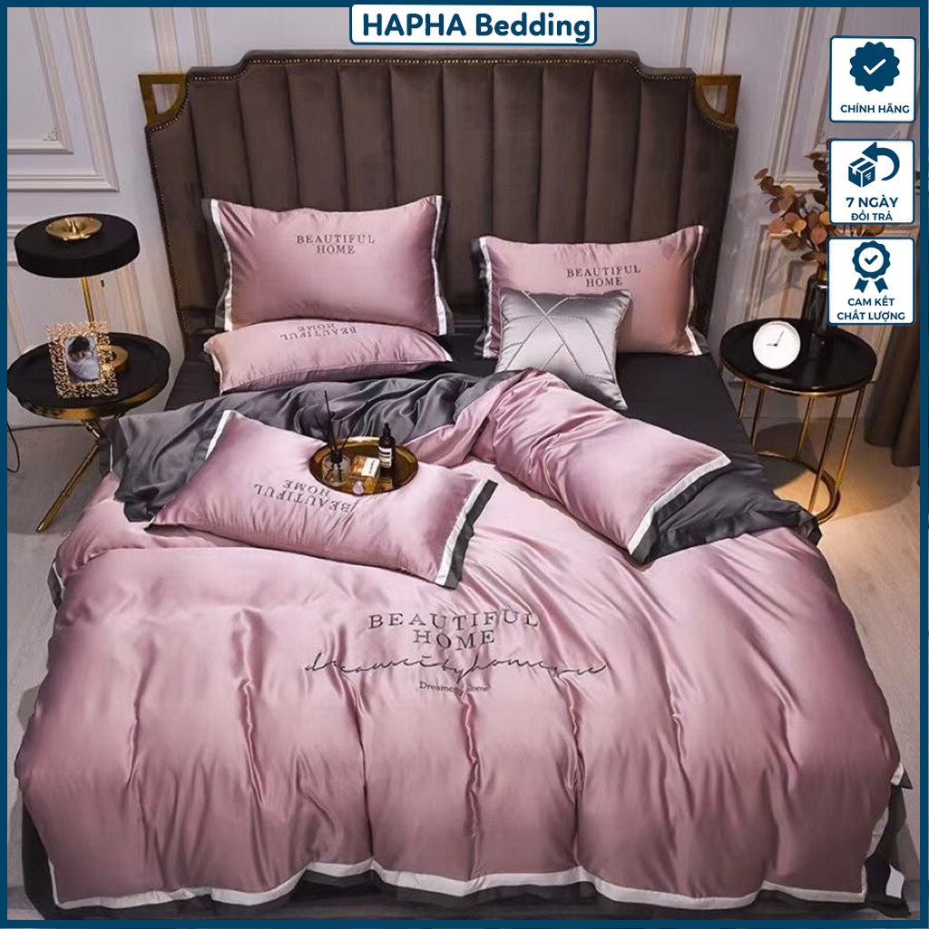 Chăn ga gối lụa thái ra giường cao cấp, bộ ga giường lụa 4 món phủ / chun, 1m 1m2 1m4 1m5 1m6 1m8 2mx2m 2m2