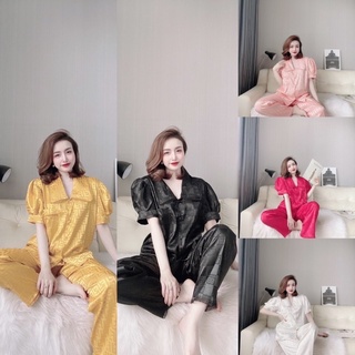 bigsize (60-80kg) Pijama Nữ Mặc Nhà Tay Dài Quần Dài Lụa Mango