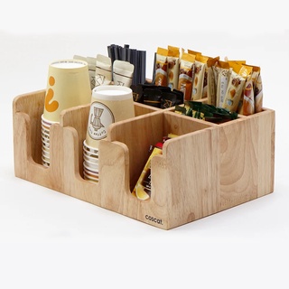 Kệ Đựng Cốc Giấy Cốc Nhựa (LN85-11) Ly Trà Sữa, Ly Giấy, Ly Nhựa, Túi Trà, Cà Phê 9 ngăn, Khay Bằng Gỗ Thông Cao Cấp