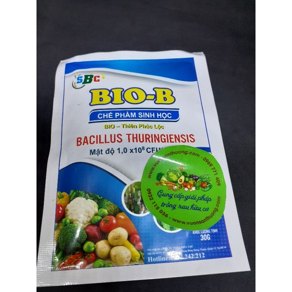 [Bio_b] 1 Gói 30g Chế Phẩm Vi Sinh Phòng Tr.ừ Nhện Đỏ, Bọ Trĩ, Sâu, Sùng Đất Sinh Học BIO-B Bacillus Thuringiensis