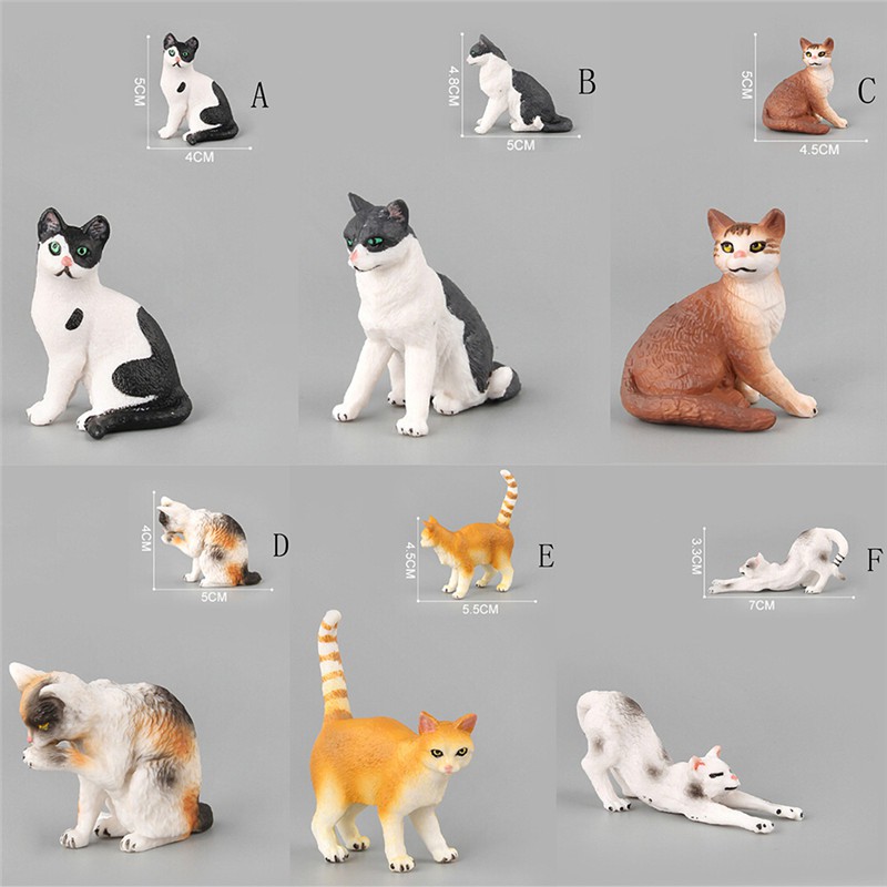 ღBLIღ Farm Simulation Mini Cat Animal Model Plastic Figures Decoration Kids Gift Toy [FS]