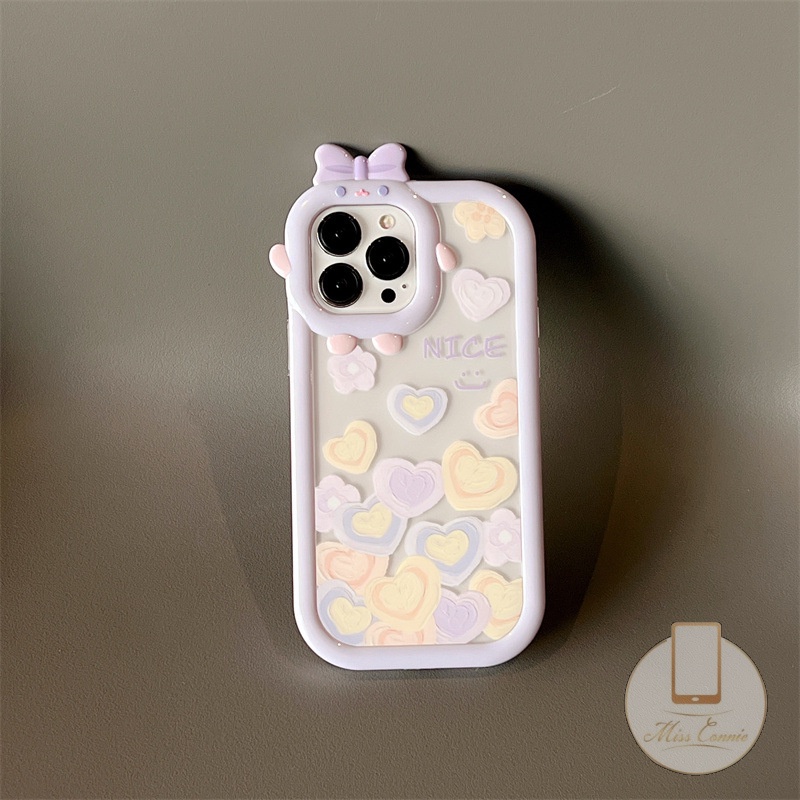 Ốp Điện Thoại Mềm Chống Sốc Màu Tím Họa Tiết Trái Tim Cho IPhone 11 XR 6 6S 7 8 Plus 13 12 14 Pro MAX X XS MAX SE