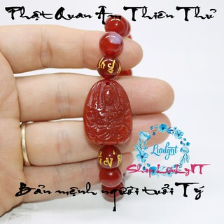 Vòng tay phật Quan Âm Thiên Thủ - Bản mệnh tuổi Tý - Vòng tay mặt phật - Lắc tay mặt phật- Vòng tay đá