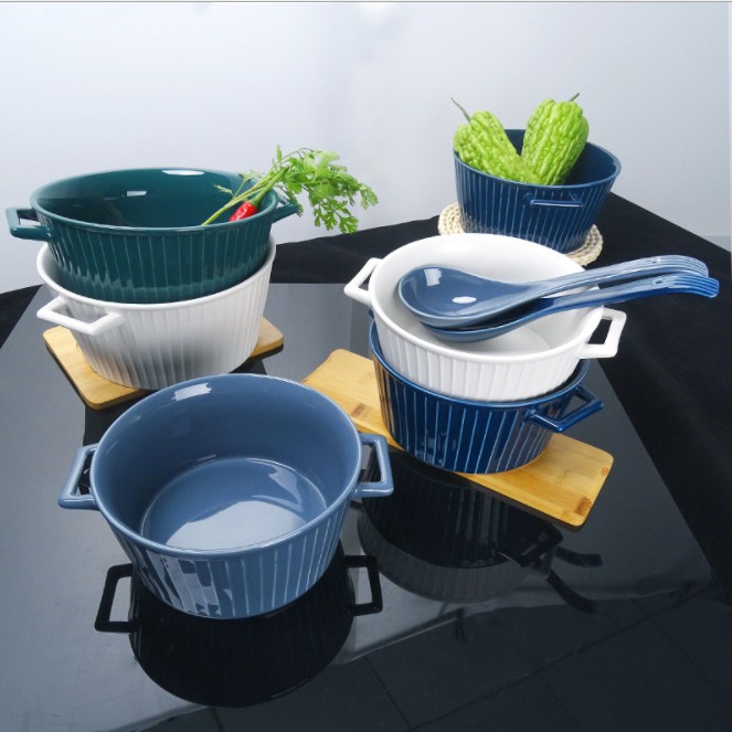 Nồi gốm vân sọc tráng men phong cách tối giản