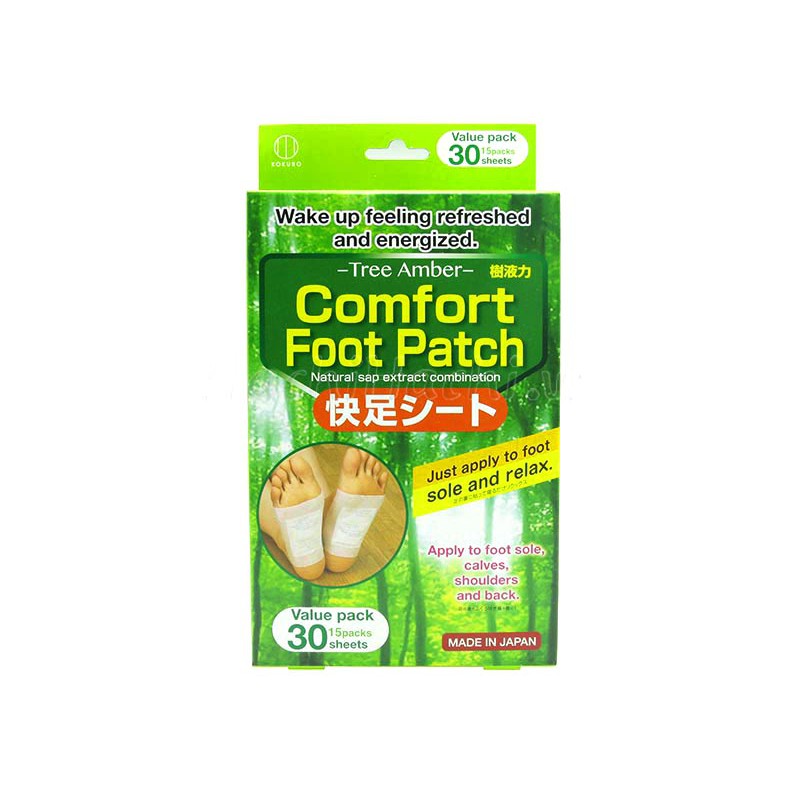 Miếng dán thư giãn bàn chân Nhật Bản Kokubo tinh chất nhựa cây thiên nhiên 30 miếng - Hachi Hachi Japan Shop