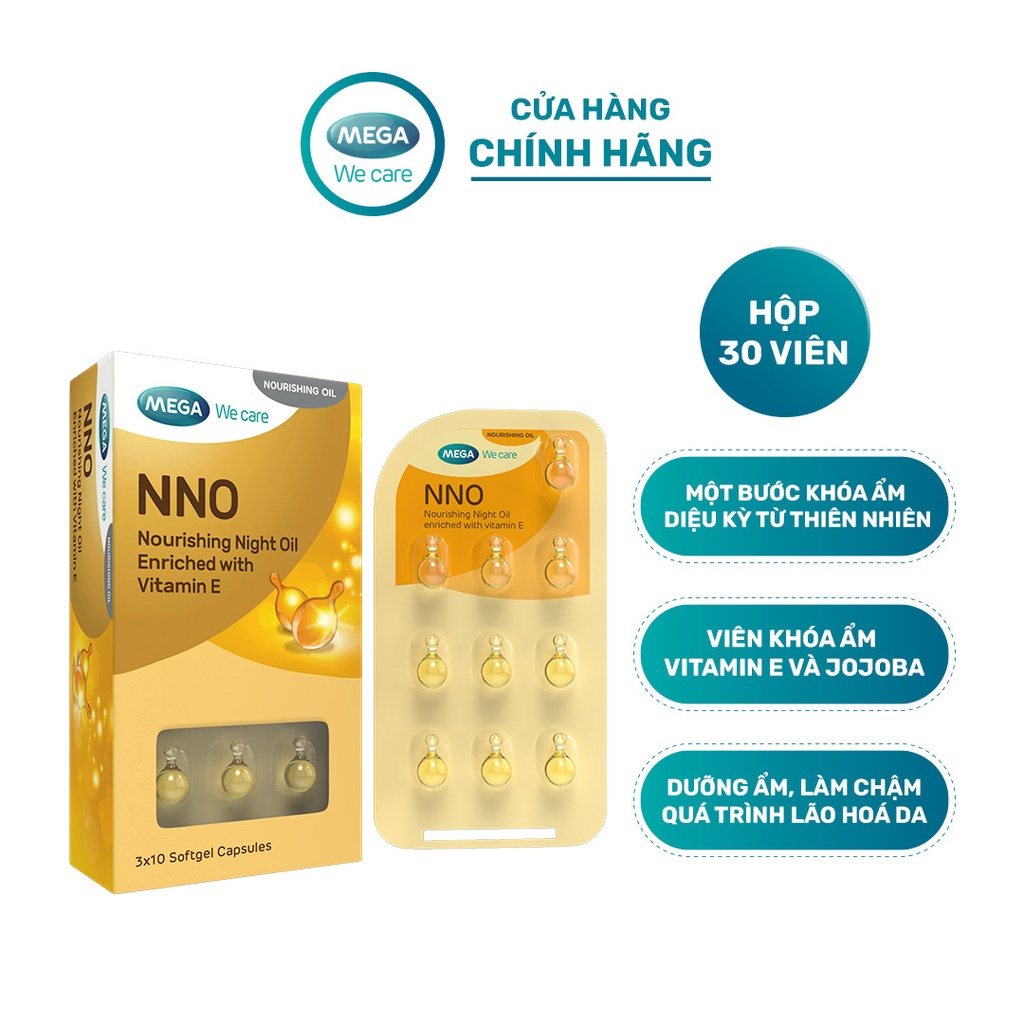 [CHÍNH HÃNG] Viên dầu dưỡng da ban đêm Mega We Care - NNO NOURISHING NIGHT OIL (Hộp 30 viên)