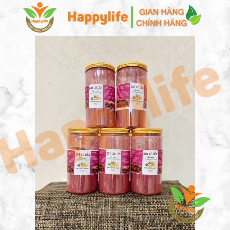 Bột Củ Dền Nguyên Chất Sấy Lạnh Happylife hộp 500gr - Giúp Bổ Máu và Tạo Màu Tự Nhiên Cho Thực Phẩm
