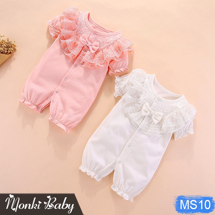 Body cộc tay cho bé gái sơ sinh, mẫu công chúa nhỏ siêu xinh, chất đẹp, size 0-12m | MS10