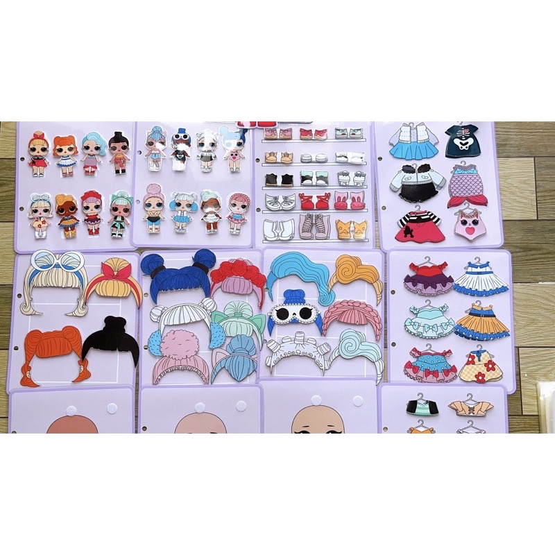 Học liệu bóc dán thay đồ búp bê LOL