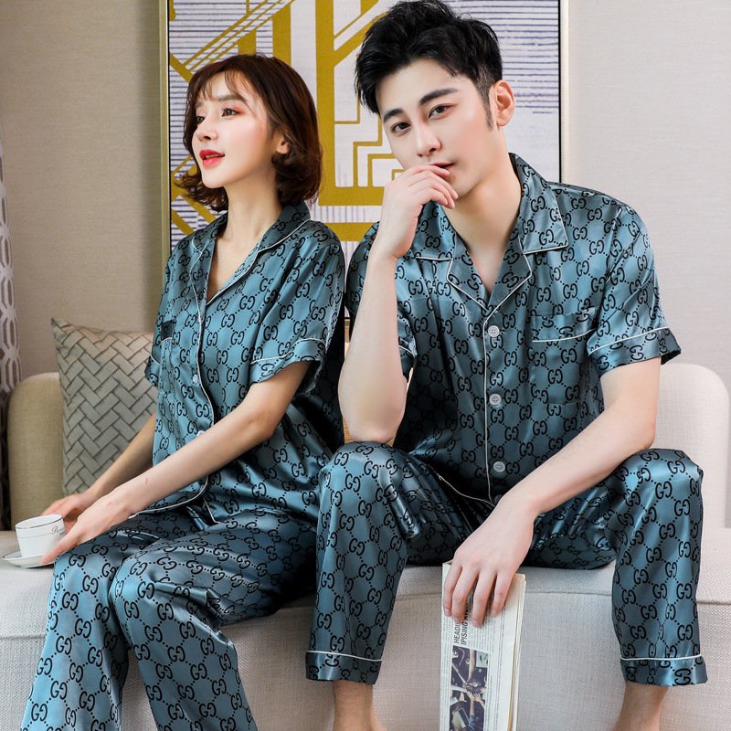 Đồ bộ Pyjama Nam chất liệu phi bóng rũ mềm mại,nền hoa văn đơn giản, tao nhã 88229