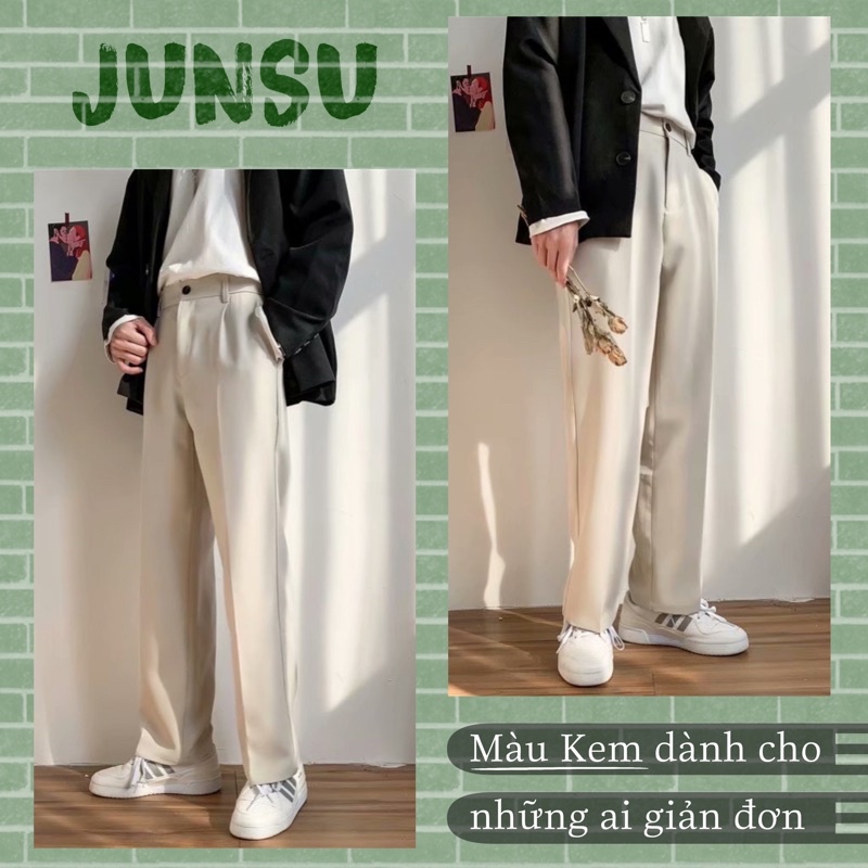 Quần baggy ống rộng dáng suông vải tuyết hàn cao cấp , co giãn tây âu premium thời trang nam phong cách hàn quốc - JUNSU