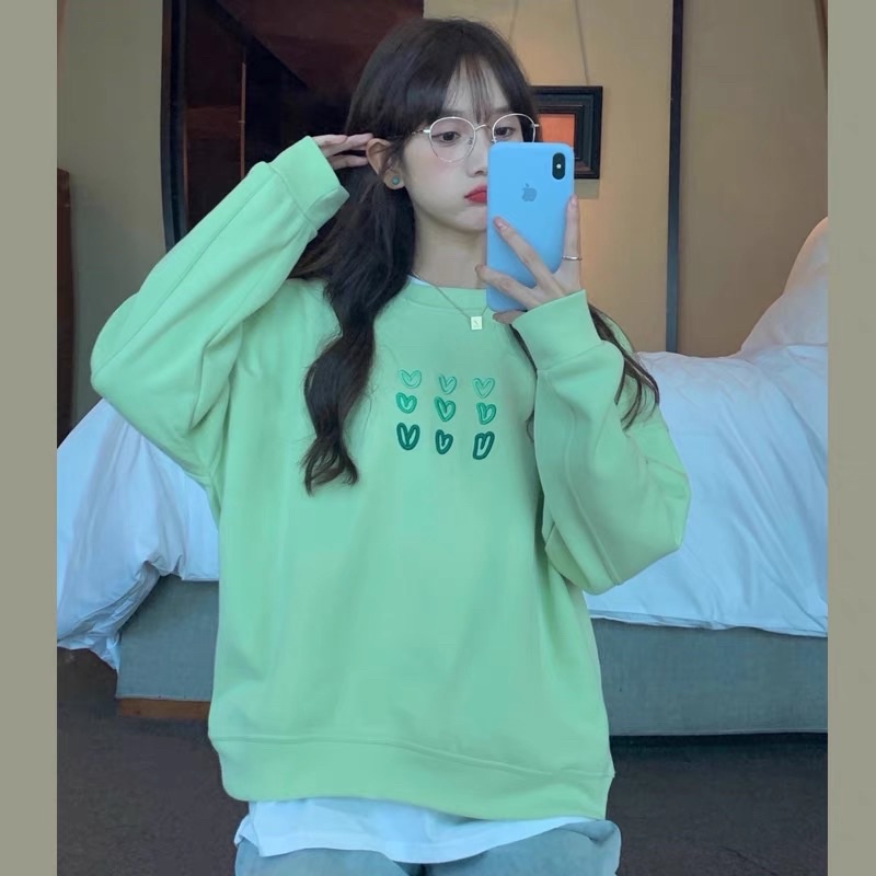 Áo nỉ xinh thêu trái tim