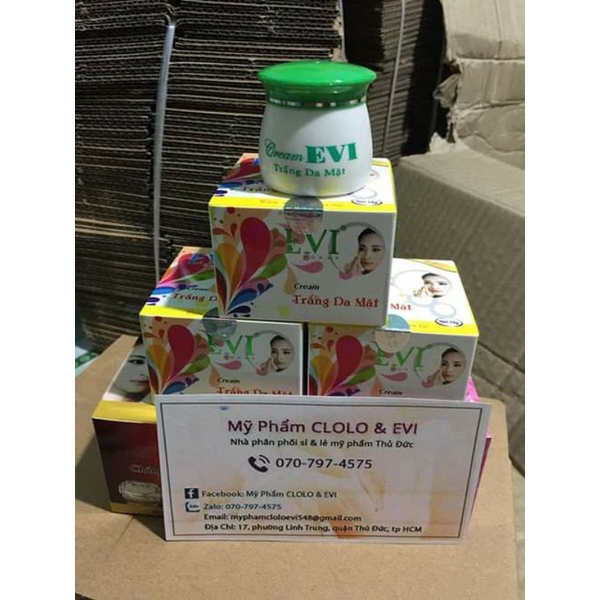 Kem Dưỡng Trắng Da Mặt EVI 15gr