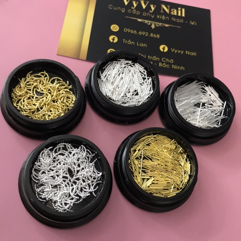 Thanh phụ kiện kim loại trang trí nail