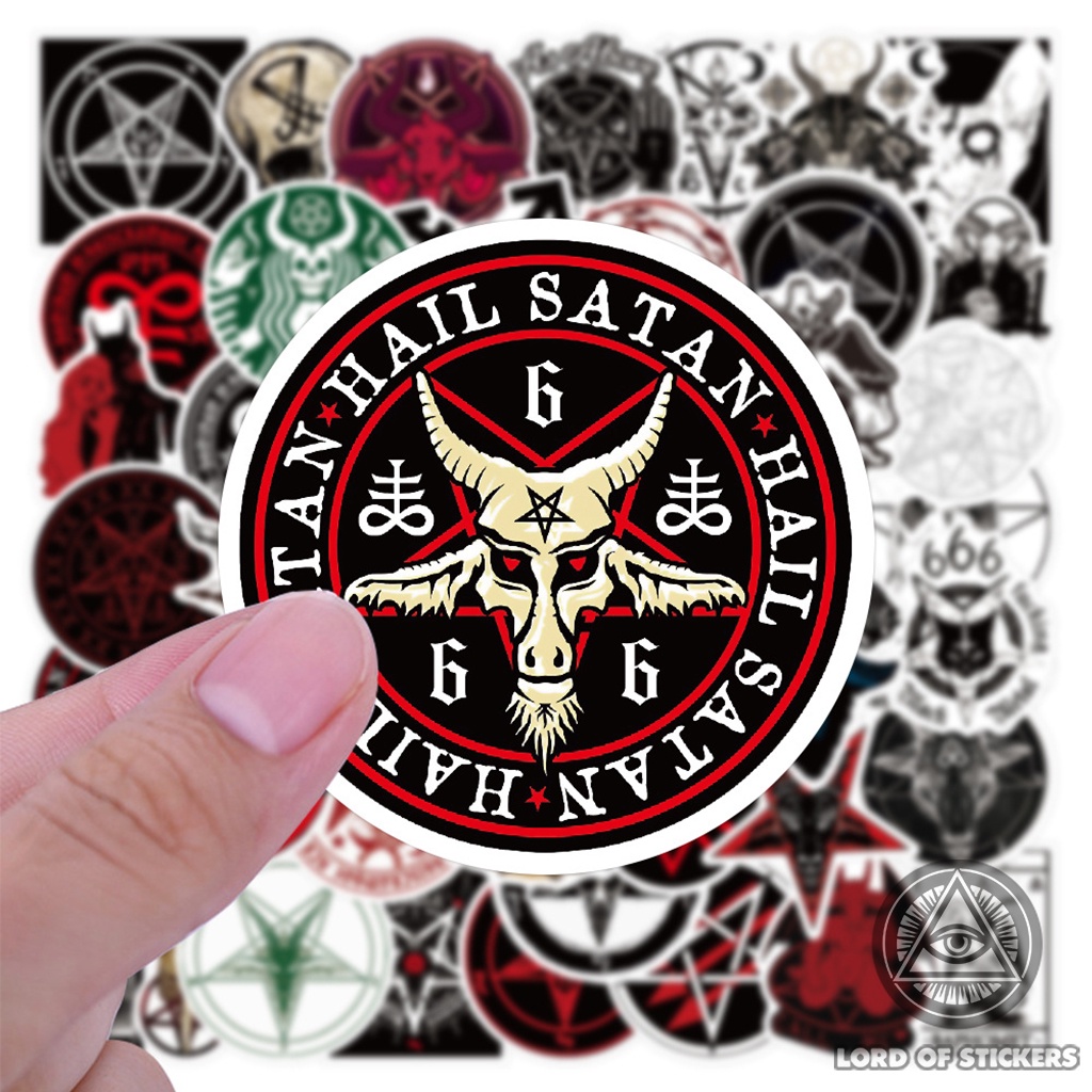 Set 50 Nhãn Dán Quỷ Satan Sticker Graffiti Chống Thấm Nước Trang Trí Mũ Nón Bảo Hiểm, Điện Thoại, Ván Trượt, Laptop, Sổ