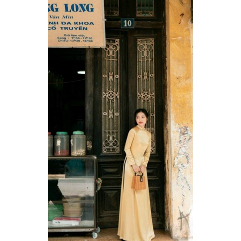 Áo dài truyền thống lụa trơn mềm mại co giãn đẹp tôn dáng áo dài thiết kế nữ có ảnh thật VINNA