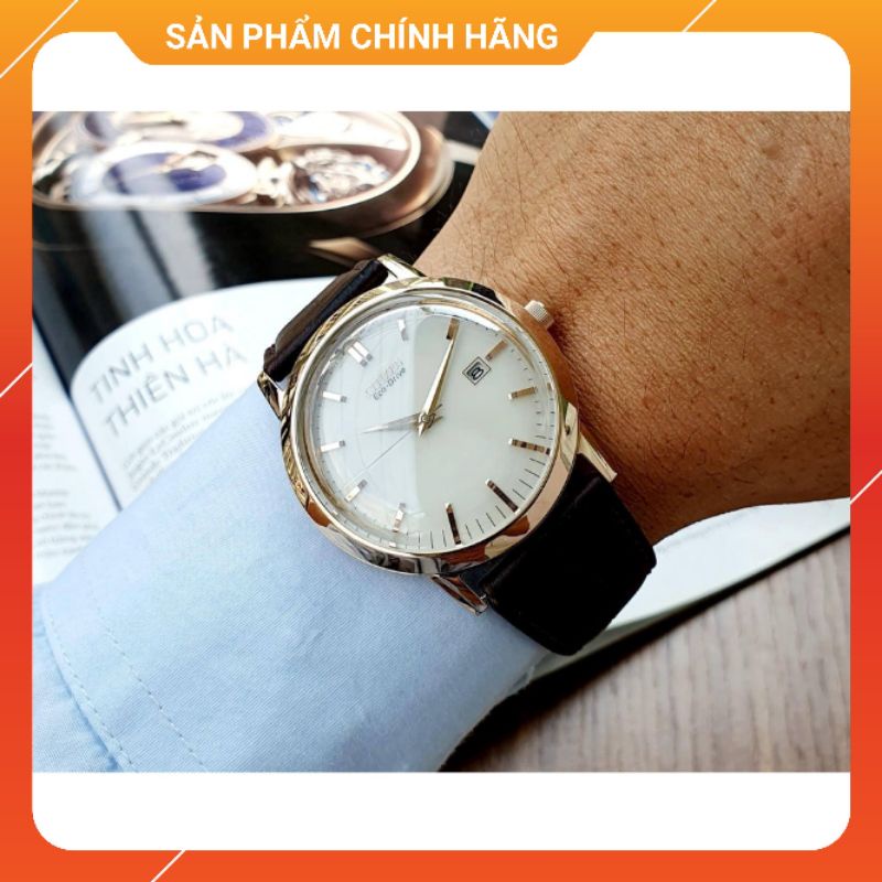 Đồng hồ nam dây da chính hãng Citizen Eco Drive BM7193-07B