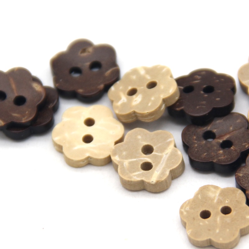 Set 50 Nút Gỗ Hình Hoa 11mm Thân Thiện Với Môi Trường