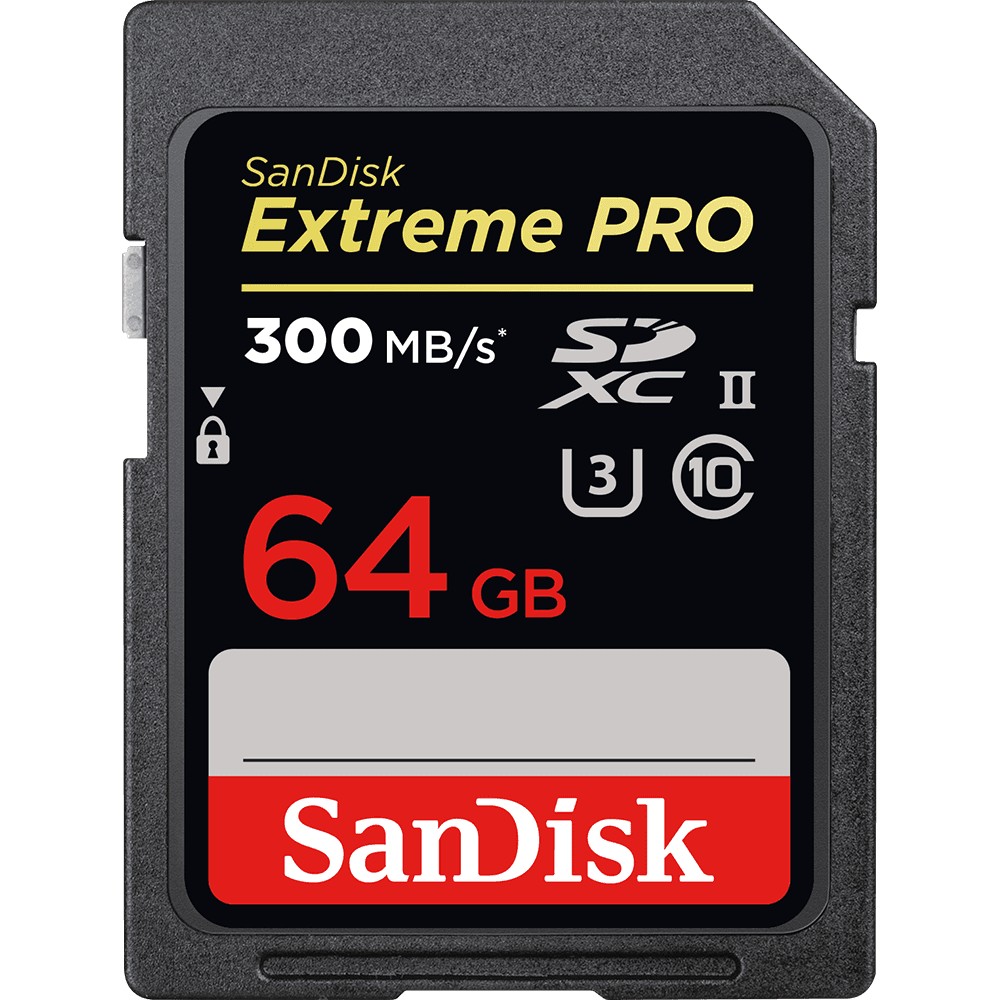 Thẻ nhớ SDXC Sandisk Extreme Pro UHS-II U3 2000x 64GB 300MB/s (Đen)