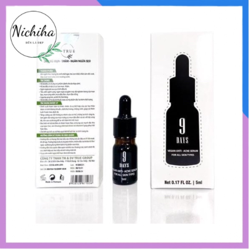 Serum ngăn ngừa mụn và thâm , se khít lỗ chân lông giúp da sáng mịn 9DAYS SKIN 5ml