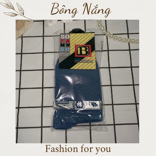 1 đôi Vớ nam dài chữ B, tất nam dài cotton co dãn tốt