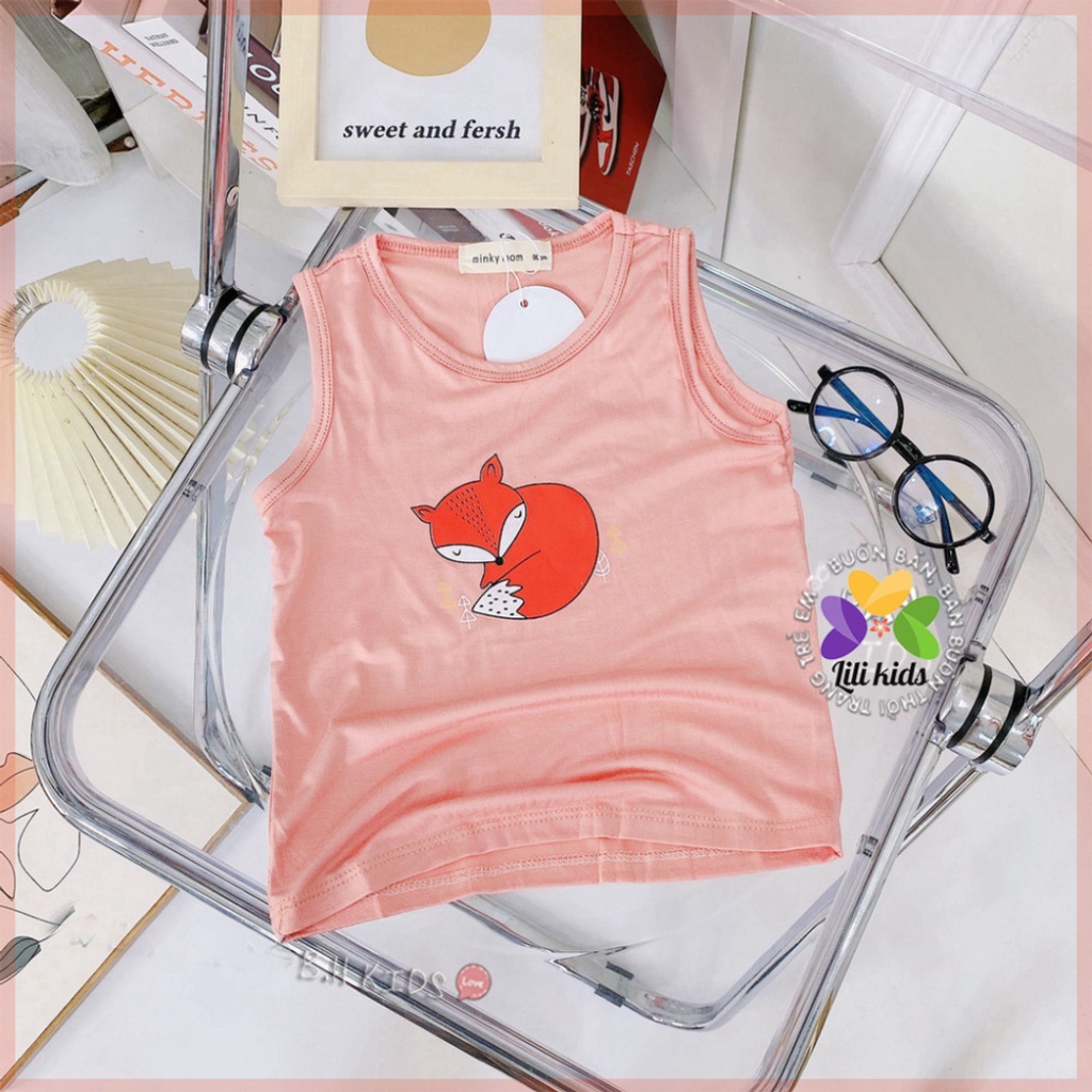 Áo ba lỗ cho bé trai và bé gái LILIKIDS chất thun lạnh thoáng mát họa tiết dễ thương