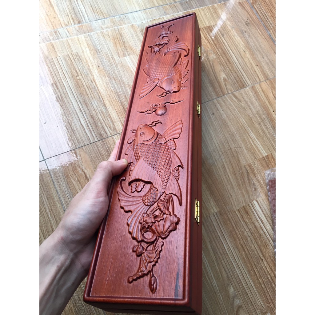 Hộp đựng phao câu đài gỗ hương đá  xịn xò.  Độc nhất  vô nhị của shop