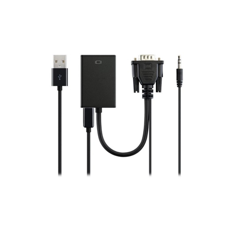 Bộ Cáp chuyển đổi tín hiệu từ VGA sang HDMI có âm thanh kèm theo cáp Micro USB