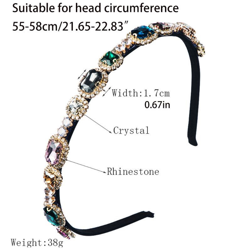 Băng Đô Cài Tóc Đính Đá Nhiều Màu Sắc Lấp Lánh Chống Trượt Thời Trang Cho Nữ Banda