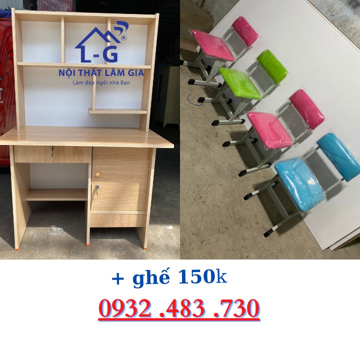 Bàn học sinh liền kệ giá rẻ 80cm, 1m, 1m2_ Tặng kèm hình dán sticker _Vận chuyển miễn phí HCM