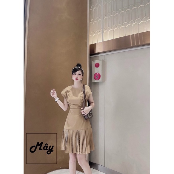 VÁY THIẾT KẾ CHẤT KAKI THÁI PHỐI GẤU ĐUÔI CÁ