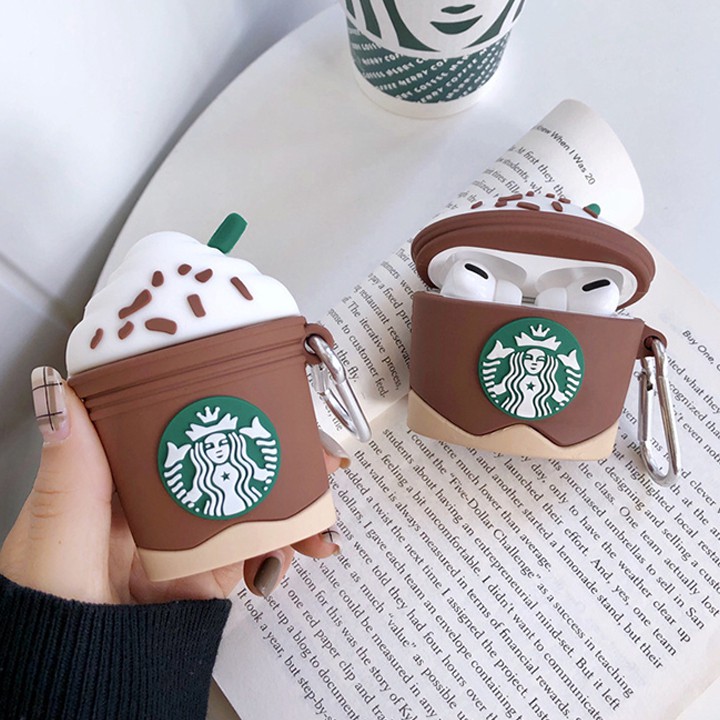 Vỏ silicon cho tai nghe Airpods 1 / 2, Airpods Pro mẫu Starbucks Version 2