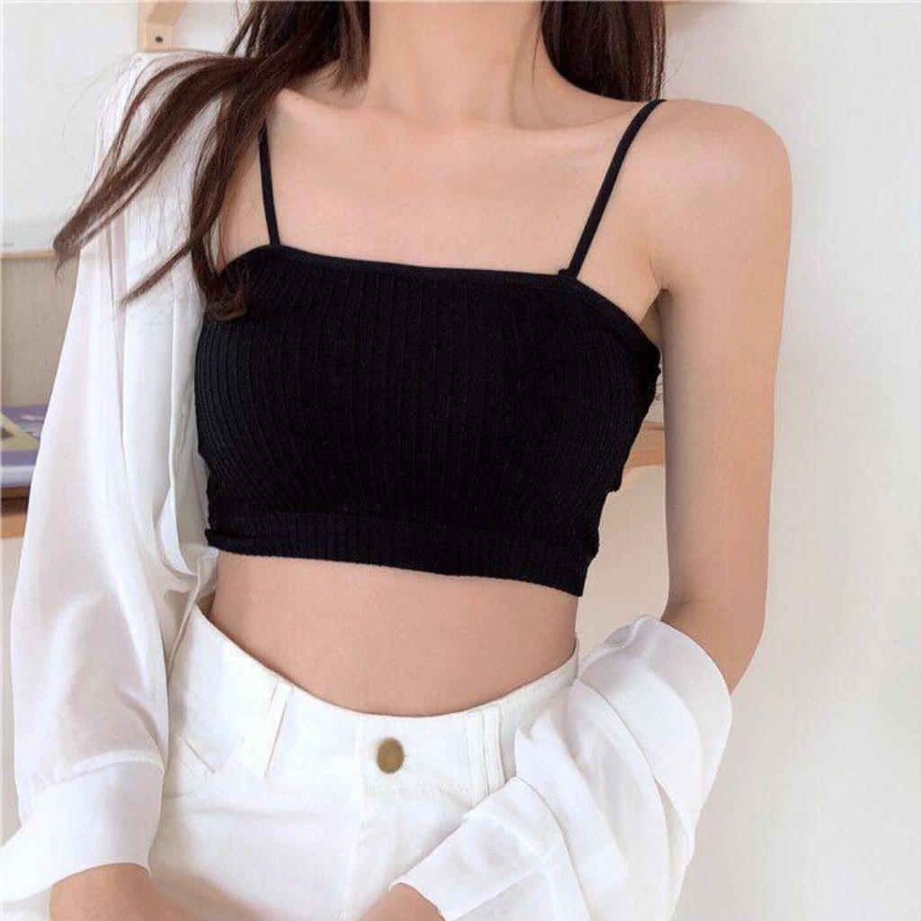 Áo bra hai dây gân tăm có mút ngực không gọng , áo lót 2s sợi bún | BigBuy360 - bigbuy360.vn