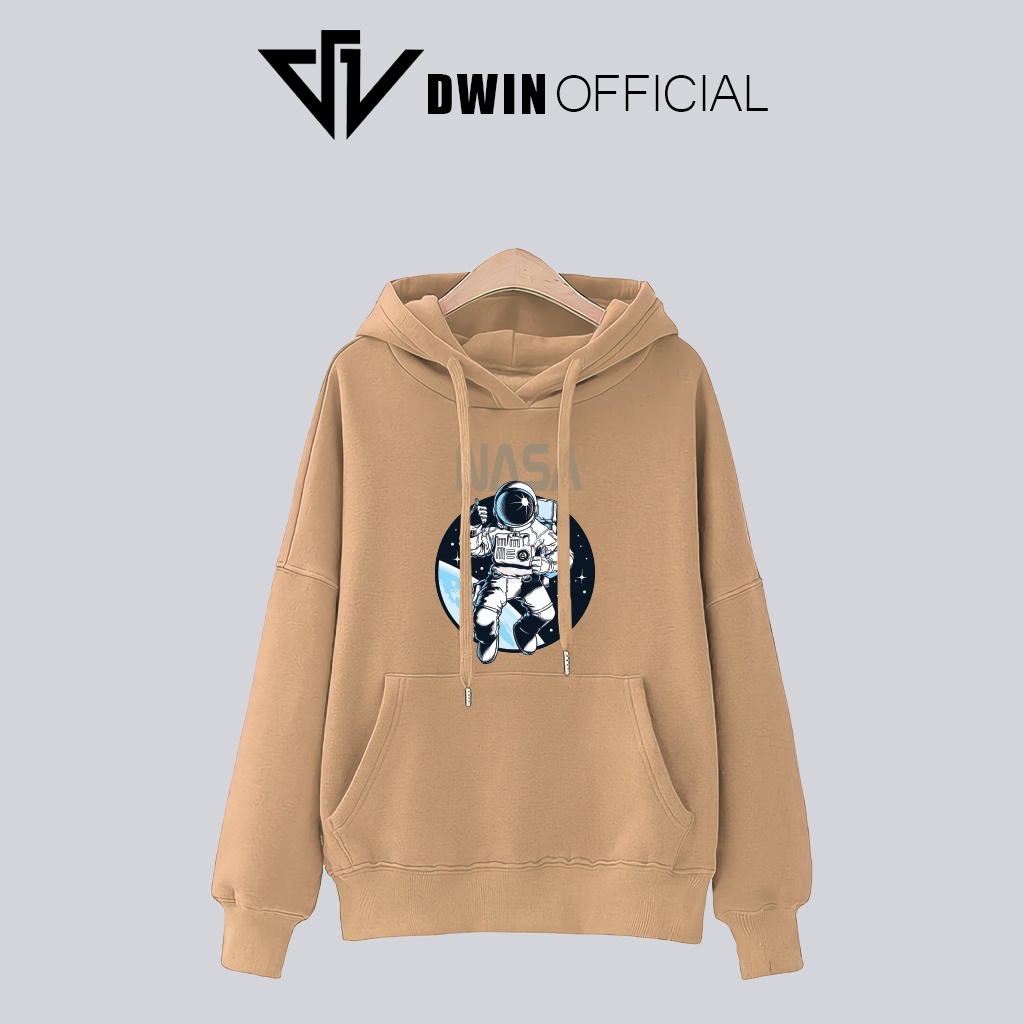 Áo hoodie NASA nỉ unisex DWIN basic nam nữ form rộng oversize local brand SP00056