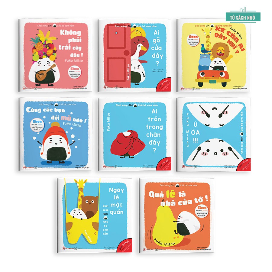 Sách Ehon - Chơi Cùng Giri Chú Bé Cơm Nắm - Full Combo 8 cuốn ehon Nhật Bản cho bé 0 - 6 tuổi
