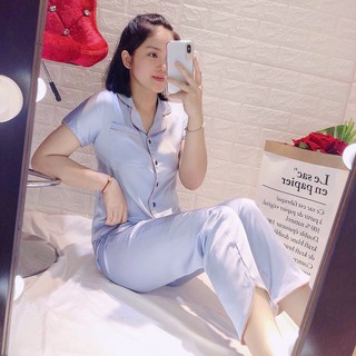 [HÀNG CAO CẤP 1 ĐỔI 1] - Set Pijama Lụa Xanh Ngọc Cao Cấp - Mã L201