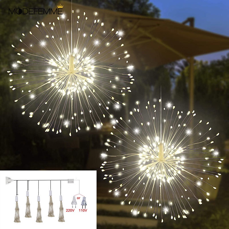 Dây Đèn LED 3M 500 Bóng Hình Pháo Hoa Trang Trí Giáng Sinh Năm Mới