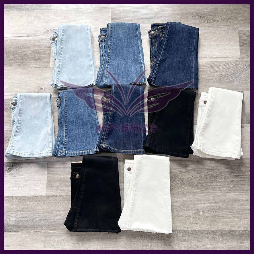 Quần jean ống loe 9 tấc lưng cao NPSHOP, quần bò nữ ống loe cạp cao dáng lửng 5 màu | BigBuy360 - bigbuy360.vn