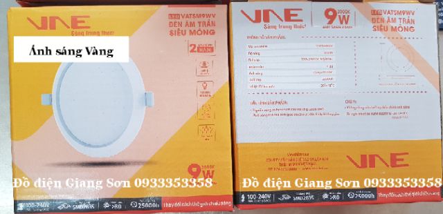ĐÈN ÂM TRẦN SIÊU MỎNG VNE 9W PHI 90