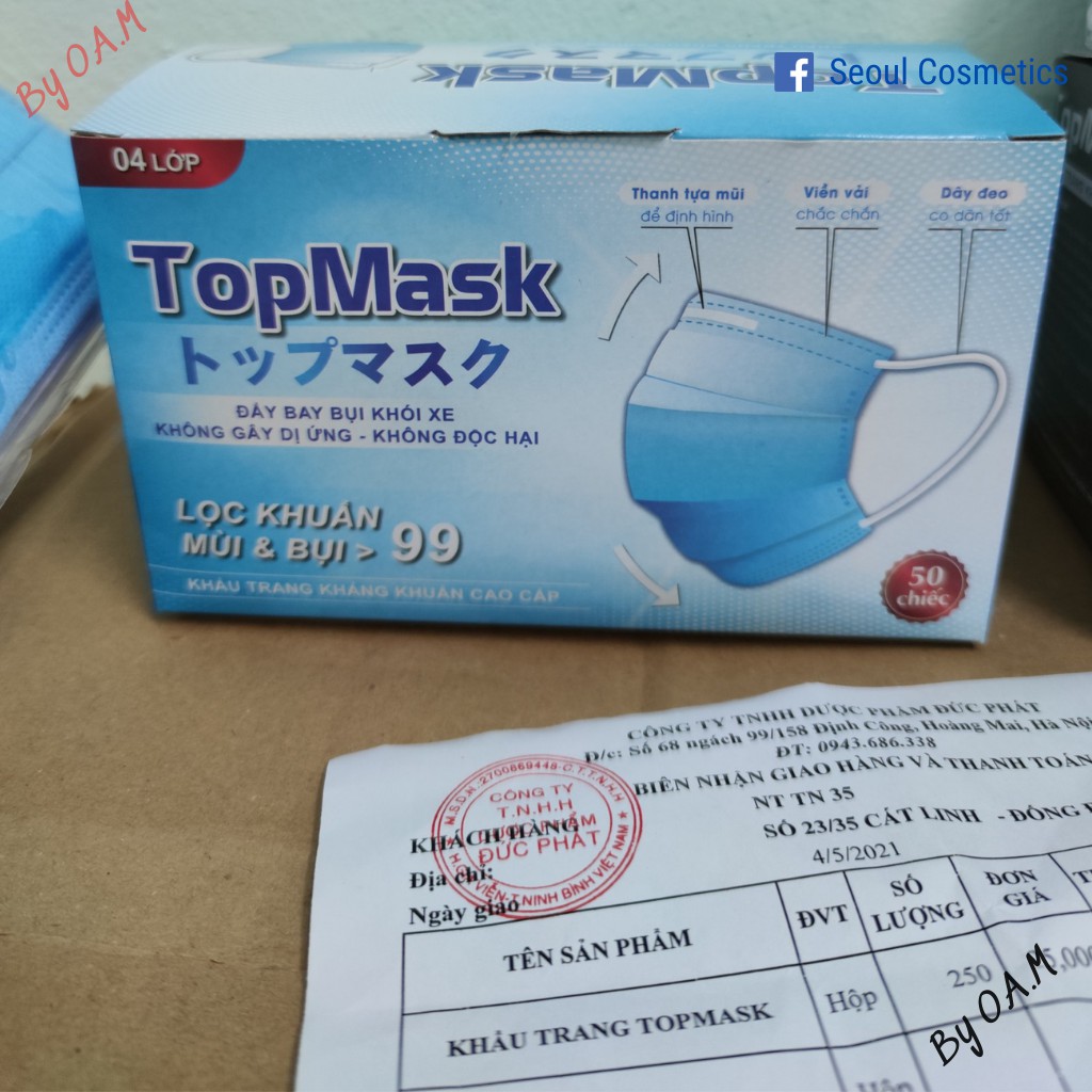 Khẩu trang y tế 4 lớp Topmask kháng khuẩn kháng bụi 99 cao cấp