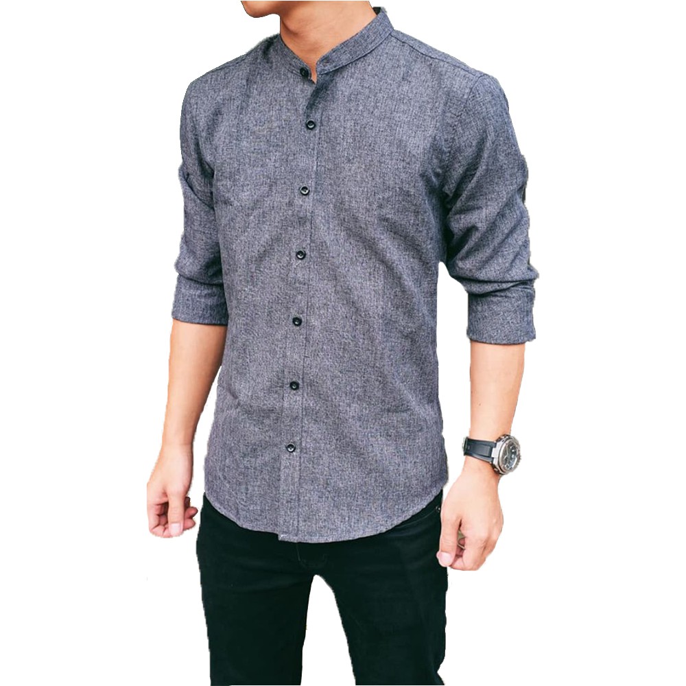 [Mã FAMALLT5 giảm 15% đơn 150K] Áo sơ mi nam cổ tàu kojiba dáng body vải đũi thoáng mát co dãn