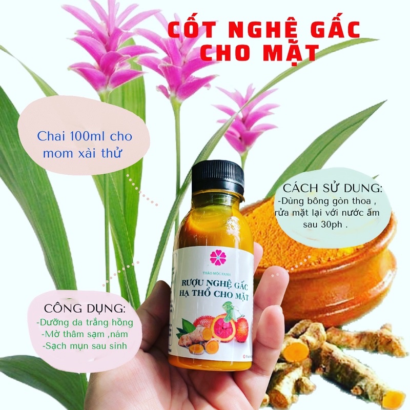 Rượu Nghệ Hạ Thổ ( Cho Mặt) | Dưỡng da trắng hồng , mờ thâm ,nám