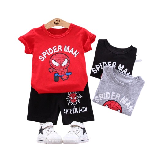 Bộ siêu nhân nhện cho bé | 7-17kg | 100% cotton4 chiều | Mềm mịn thoáng mát | Bộ Spiderman cho bé