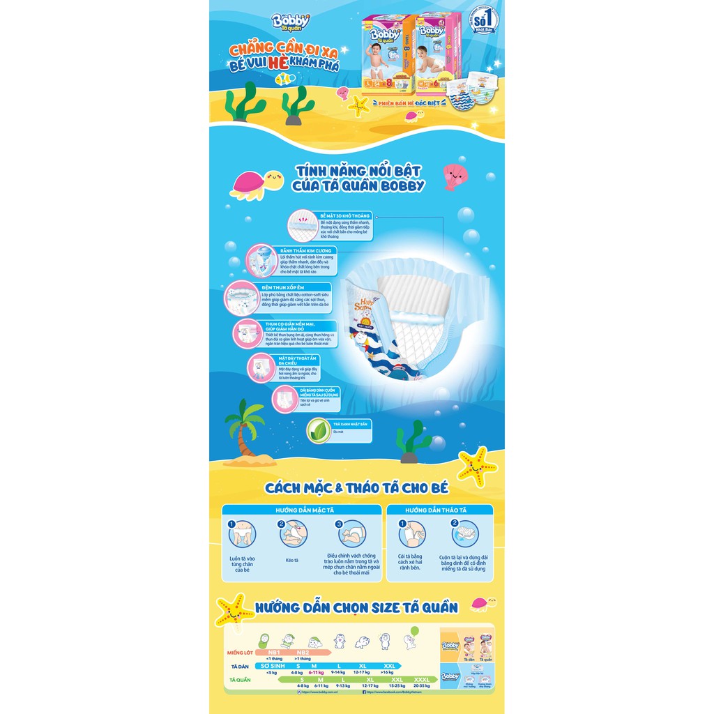Tã quần BOBBY gói 12 miếng hàng tặng M12/L12/XL12/XXL12