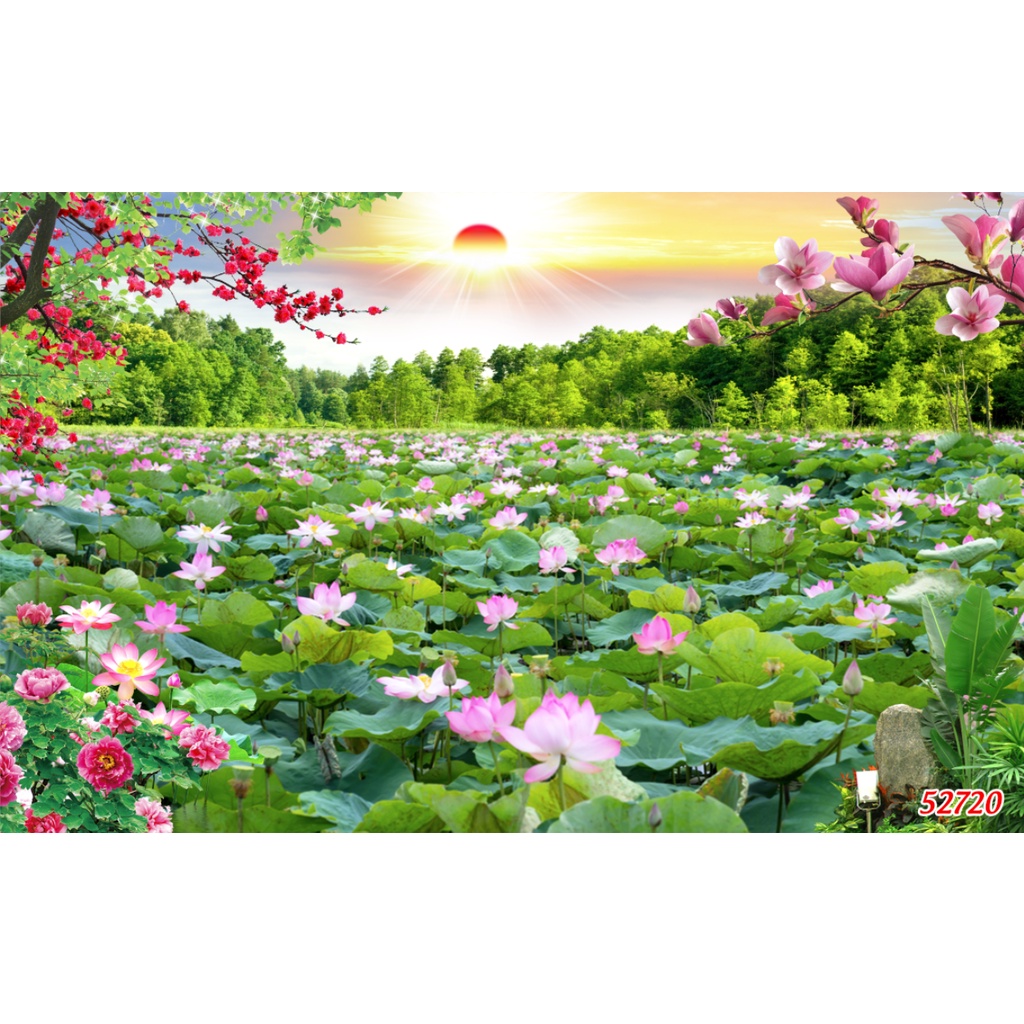 Tranh dán tường thiên nhiêu trong lành tặng kèm phụ kiện