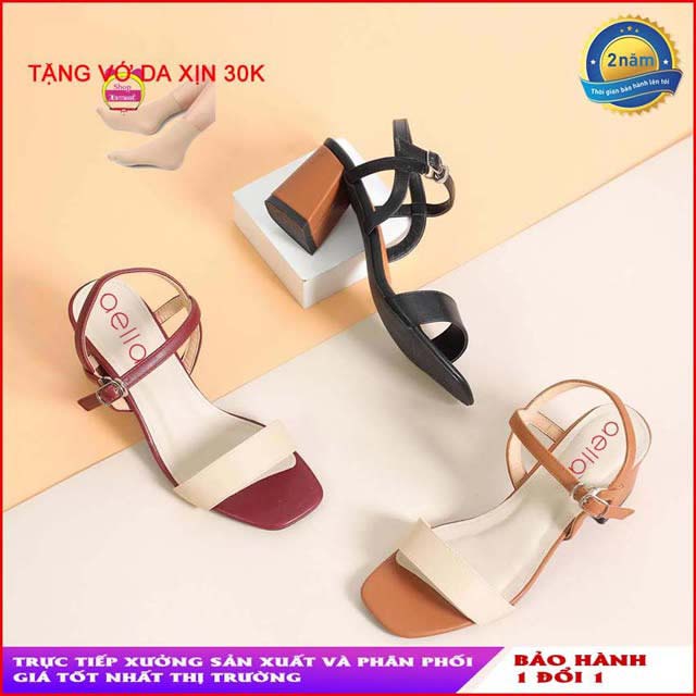 Giày sandal nữ cao gót 5cm MTSTORE244 - Giày dép nữ vnxk cao cấp