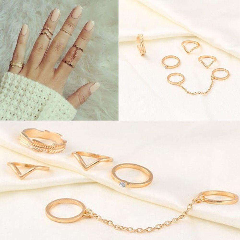 1 Set Nhẫn Midi Đeo Giữa Ngón Tay Dễ Thương Thời Trang
